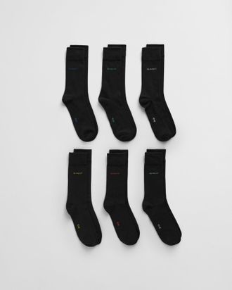 GANT Men 6-Pack Soft Cotton Socks (43-45) BLACK