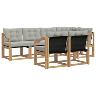 vidaXL Conjunto De Sof&aacute;s De Exterior 7 Pcs Blanco Y Gris Claro Vidaxl