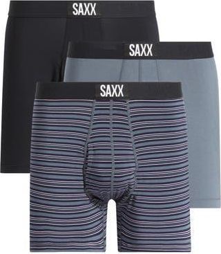 Saxx Assorted 3-Pack Ultra Super Soft Boxer Briefs in Mini Rugby/Turbulence/Black at Nordstrom Rack, Size Xx-Large