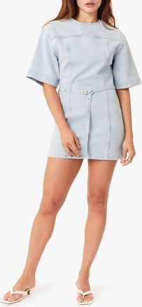 Habitual Belted Denim Minidress in Glacier at Nordstrom, Size X-Large