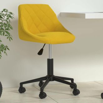 vidaXL Silla De Oficina Giratoria De Terciopelo Amarilla Mostaza Vidaxl