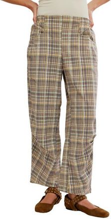 Free People Nice Choice Stripe Pull-On Pants in Ivory/brown Multi at Nordstrom, Size X-Large