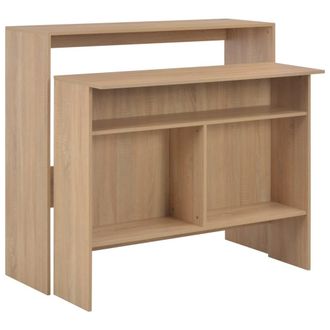 vidaXL Mesa Alta De Bar Con 2 Tableros Roble 130x40x120 Cm Vidaxl