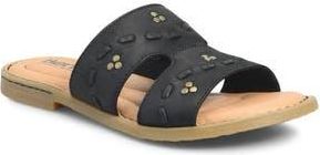 B&oslash;rn Benita Slide Sandal in Black Nubuck at Nordstrom Rack, Size 10