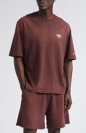 Golden Goose Gender Inclusive Relaxed Fit Cotton T-Shirt in Windsor Wine at Nordstrom, Size Xx-Large
