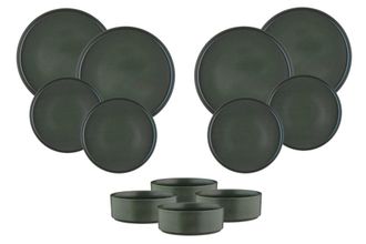 Bj&ouml;rn Borg Juego de vajilla - 12 piezas - Oliva