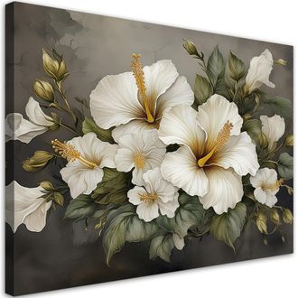 Artgeist Quadro Su Tela, Fiore Di Ibisco Bianco - 100x70
