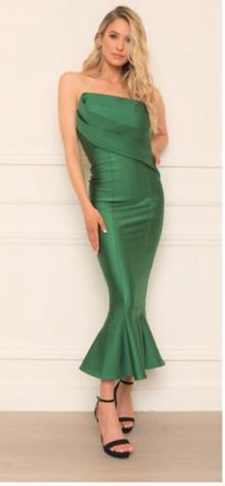 Nicole Bakti Evening Cocktail Dress In Hunter