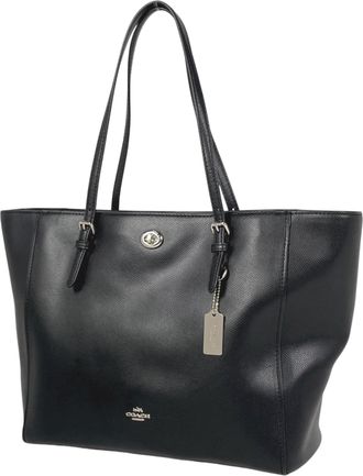 Coach Black Leather Tote Bag (Pre-Owned)