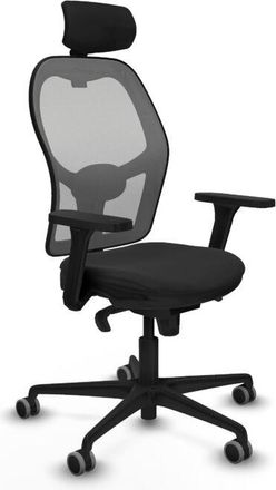 Piqueras y Crespo Piqueras Y Crespo - Jorquera Sincro Malla Gris Similpiel Negro Brazos 3d Base Nailon Cabecero 2d Ruedas 65mm Engomada