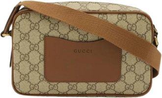 Gucci Pre-owned GG Emblem Coated Canvas Shoulder Bag - Dames - Vintage Schoudertas - Bruin - ONE Size - Leer - Vintage