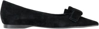 Lola Cruz Ballerina met Strik - Dames - Ballerinas - Zwart - 39 EU - Leer - Schoenen