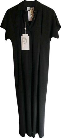 Maison Margiela Black Wool Mid-Length Shirt Dress Size S