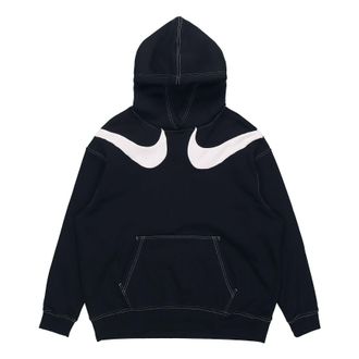 Nike (WMNS) Nike As W Nsw Swsh Flc Gx Hoodie Casual Sports Knit Pullover Hoodie Black DD5581-010