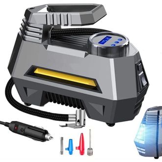 OEM Compresor De Aire Crezuo De 120 W Para Inflar Neum&aacute;ticos, Con Man&oacute;metro Digital Lcd, Compresor De Aire Port&aacute;til Para Coche Con Luz Led Y Cargador Para