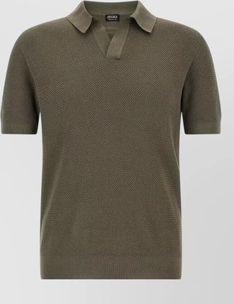 Ermenegildo Zegna cotton polo shirt textured knit design