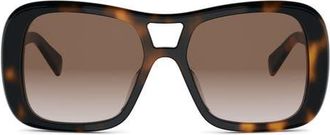 Celine Triomphe 55mm Gradient Pilot Sunglasses in Blonde Havana /Gradient Brown at Nordstrom