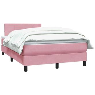 vidaXL Cama Box Spring Con Colch&oacute;n Terciopelo Rosa 120x220 Cm Vidaxl