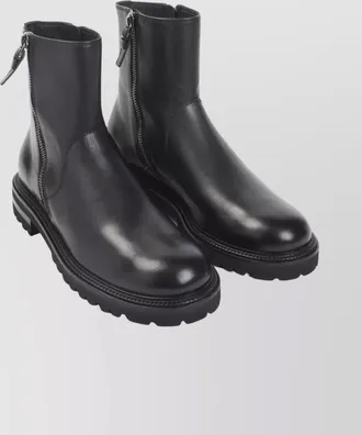 Giorgio Armani round toe ankle boots with chunky sole