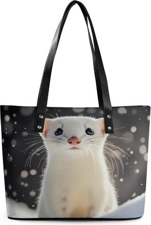 Generic Cute Weasel Hunting Tote Bags for Women Cute Shoulder Purses Handbags