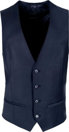 Roy Robson Blauwe Slim Fit Mouwloze Vest - Heren - Bodywarmers - Blauw - M - Wol - Jassen
