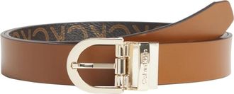 Calvin Klein Must RD Buckle Rev 2.5 Riem - Dames - Riemen - Bruin - 75 CM - Leer - Accessoires