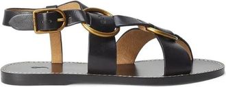 Polo Ralph Lauren Plo Rng Sandal - Dames - Sandalen - Zwart - 36 EU - Leer - Schoenen