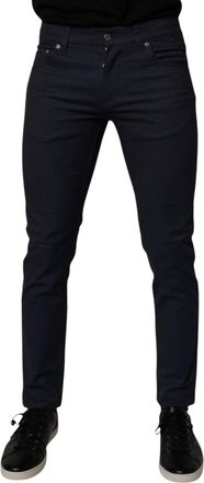 Dolce & Gabbana Mens Dark Blue Cotton Stretch Skinny Denim Jeans Elastane Clothing