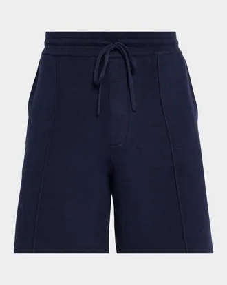 Hudson Men & apos;s Double-Knit Pintuck Cotton-Cashmere Drawstring Shorts
