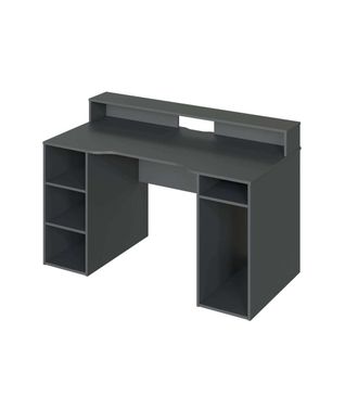F.R.S. Frs - Mesa De Ordenador Color Antracita Gamer Gris 88 Cm (alto) X 136 Cm (ancho) X 67 Cm (prof.)