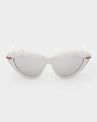 Christian Louboutin Diamond Kate 56mm Cat-Eye Sunglasses