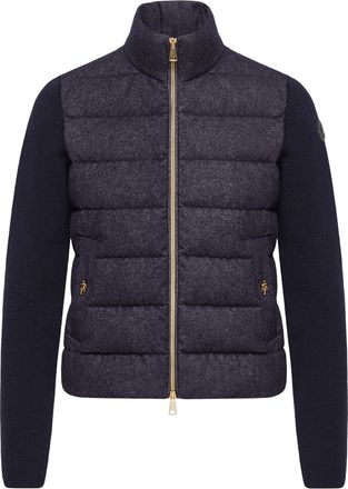 Moncler Moncler Wool & Cashmere Padded Zip-up Cardigan, Women, Blue, Size: Xl