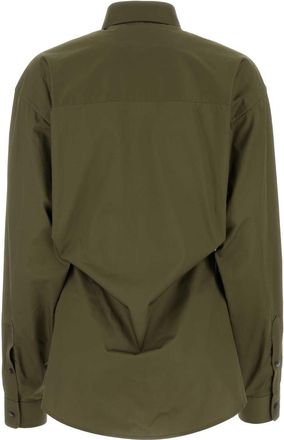 Darkpark Womens Poplin Shirt Green Cotton