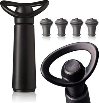 OEM Negro - 1 Bomba, 4 Tapones - Bomba De Vac&iacute;o Con Tap&oacute;n Para Vino - Reutilizable