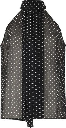 Tom Ford Polka-dot Georgette Halternek Lavalli&egrave;re Top - Dames - Blouses - Veelkleurig - XS - Overhemden