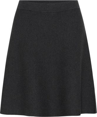 Kaffe Loana Gebreide Rok - Dames - Korte rokken - Grijs - XS - Leer - Rokken