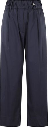 Myths Donkerblauwe Katoenen Rechte Pijp Broek - Dames - Straight fit broeken - Blauw - M - Katoen - Broeken