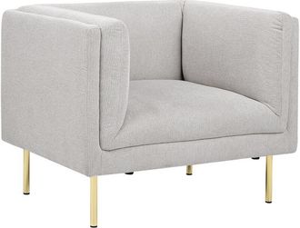 Beliani Beliani - Sill&oacute;n Moderno Tapizado Con Reposabrazos De Tela Gris Moen