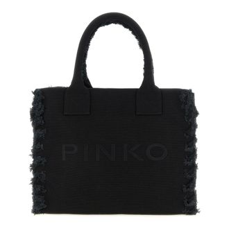 Pinko Tote Bags, female, Black, Size: ONE SIZE Medium Beach Shopping Bag