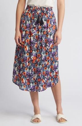 Masai Silja Print Drawstring Waist Midi Skirt in Meadow Violet at Nordstrom Rack, Size X-Large