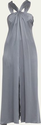 Giorgio Armani Gathered Halter Silk Gown
