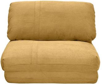 Miliboo Sill&oacute;n Convertible 1 Plaza En Terciopelo Acanalado Amarillo Curry Spencer