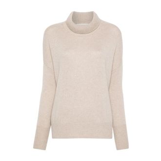 Lisa Yang Beige Kasjmier Gebreide Rolhals Sweater - Dames - Cashmere truien - Beige - XS - Kasjmier - Truien & Vesten
