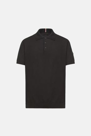 Moncler KNITTED POLO SHIRT Size: XL, colour: BLACK