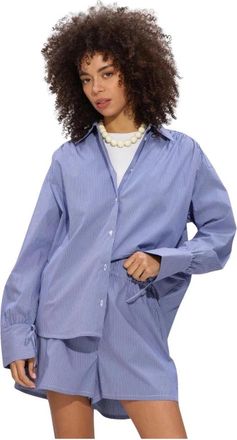 Notre-V Nv-Hermelien Blouse - Dames - Overhemden - Blauw - L - Overhemden