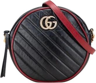 Gucci Pre-owned Cross Body Bags, female, Black, Size: ONE SIZE Pre-owned Leather Cross Body Bag