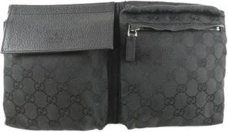 Gucci Pre-owned Belt Bags, female, Black, Size: ONE SIZE Pre-owned GG Canvas Waist Bag