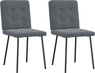 vidaXL vidaXL Sedie da Pranzo 2 pz Grigio Scuro in Velluto