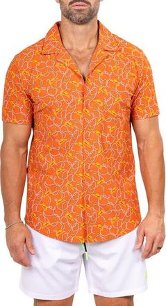 Maceoo Marthy Orange Camp Shirt at Nordstrom, Size 5