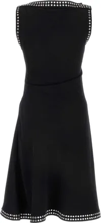 Burberry Womens Studded Satin Dress Black Viscose